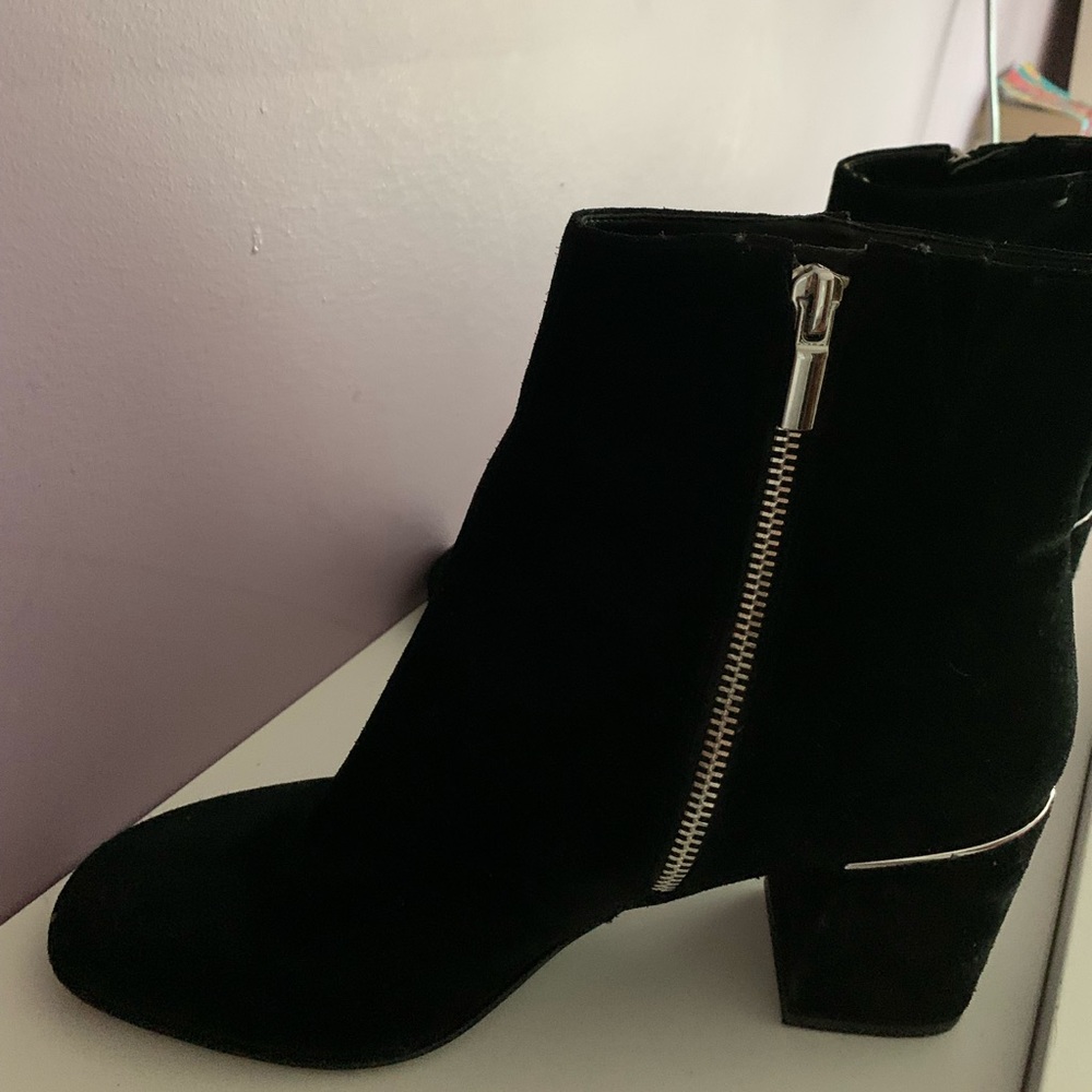 Black suede ankle boots